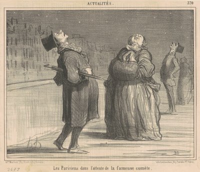 Parijzenaars in afwachting van de... komeet door Honoré Daumier