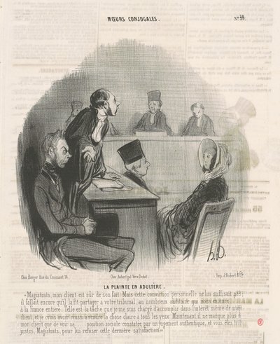 De klacht over overspel door Honoré Daumier