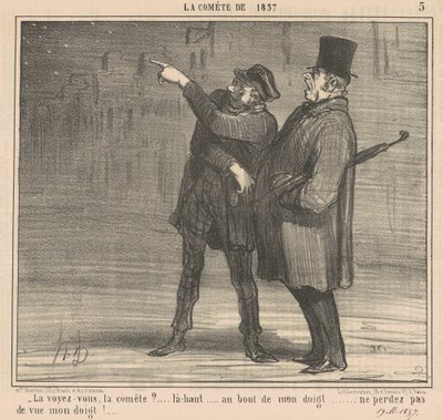 Zie je de komeet?... Daarboven... door Honoré Daumier