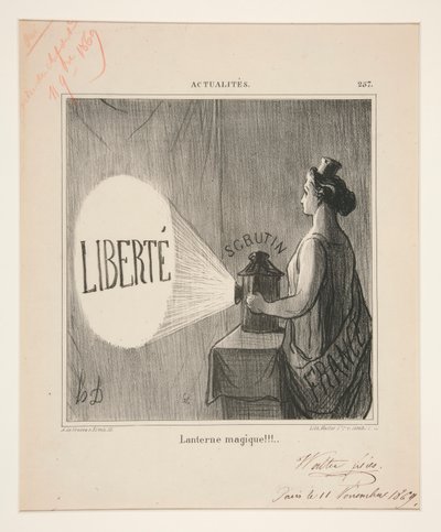 Lantaarn Magie!!!, #257 uit Actualités door Honoré Daumier
