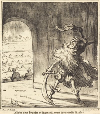 De Pruisische Blauwe Baard... door Honoré Daumier