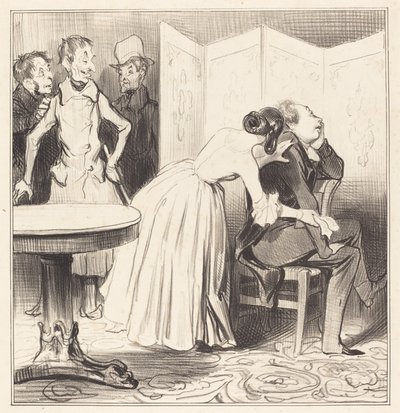 De Ridder van Adrets is de Minnaar... door Honoré Daumier