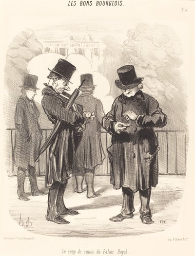 Het Kanonschot van het Palais-Royal door Honoré Daumier