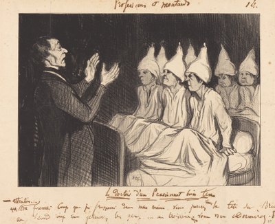 De slaapzaal van een goed onderhouden kostschool door Honoré Daumier
