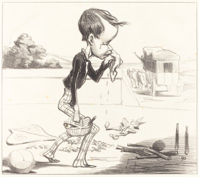 De Jonge Estancelin moet terug naar de klas! door Honoré Daumier