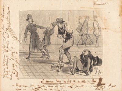 De nieuwe houten bestrating... van Parijs door Honoré Daumier
