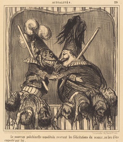 De Nieuwe Napolitaanse Polichinelle door Honoré Daumier