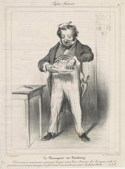 De kapper van de buitenwijk door Honoré Daumier