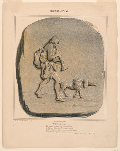 De Terugkeer van Odysseus, plaat 7 uit de Histoire Ancienne door Honoré Daumier