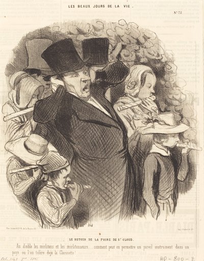 De terugkeer van de kermis van Saint-Cloud door Honoré Daumier