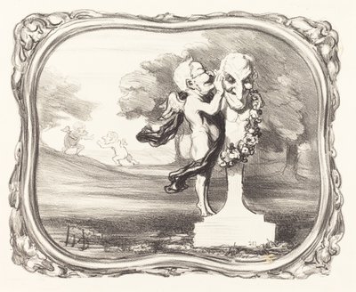 Het Geheim toevertrouwd aan de God Faun door Honoré Daumier