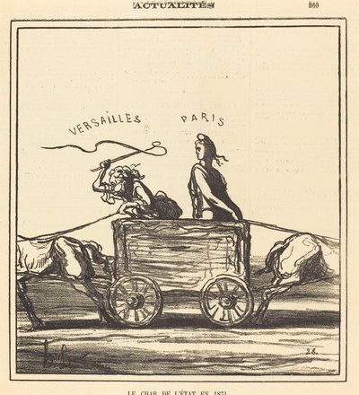 De wagen van de staat in 1871 door Honoré Daumier