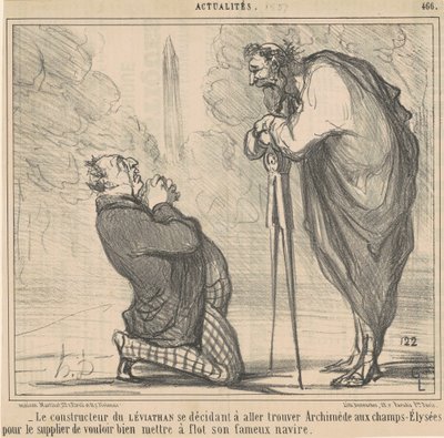 De bouwer van de Leviathan besluit... door Honoré Daumier