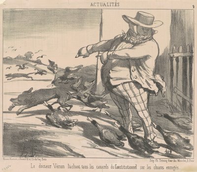 Dokter Véron laat alle eenden los... door Honoré Daumier