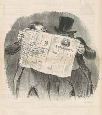 De lezing van Le Charivari door Honoré Daumier