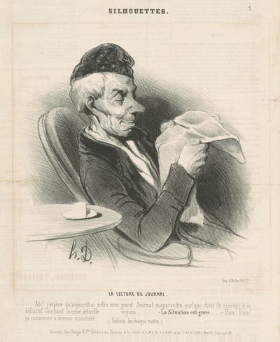 De lezing van de krant door Honoré Daumier