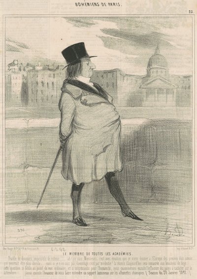 Het lid van alle academies door Honoré Daumier