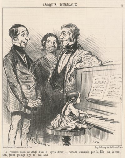 Het stuk dat men verplicht is door te slikken door Honoré Daumier