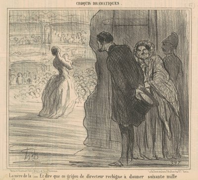 De moeder van de zangeres door Honoré Daumier
