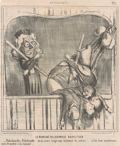 De nieuwe Napolitaanse polichinelle door Honoré Daumier