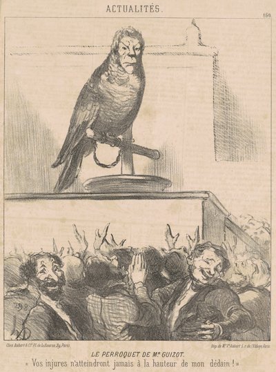 De papegaai van M. Guizot door Honoré Daumier