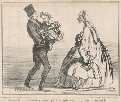 De straten van Parijs in de eerste dagen van september door Honoré Daumier