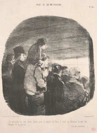 Het spektakel is een goede zaak voor het volk van Parijs ... door Honoré Daumier