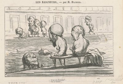 Is het water goed? ... / Een volle water door Honoré Daumier