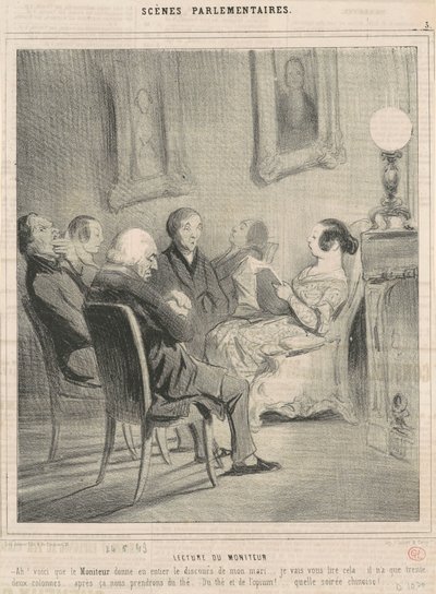 Lezer van de monitor door Honoré Daumier