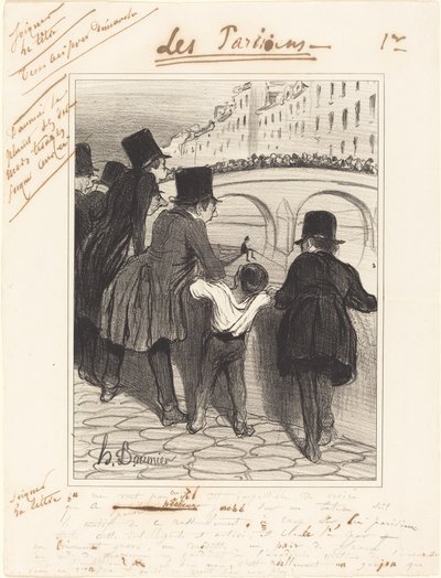 De nieuwsgierigen door Honoré Daumier