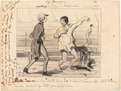 De baden voor twintig centimes, nieuwe stijl door Honoré Daumier