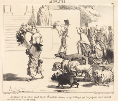Les Caniches et les rentiers allant féliciter l