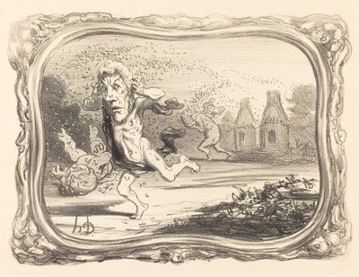 De Nieuwsgierigen Gestraft door Honoré Daumier