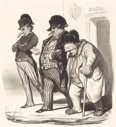 De Napoleontische Kranten die de Nationale Vergadering Verlaten... door Honoré Daumier