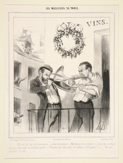De muzikanten van Parijs: Ton, ton, ton door Honoré Daumier