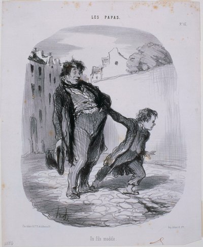 De Vaders - Een modelzoon door Honoré Daumier