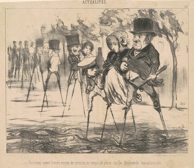 De Parijzenaars hebben een manier gevonden om te circuleren ... door Honoré Daumier