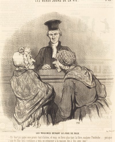De buren voor de vrederechter door Honoré Daumier