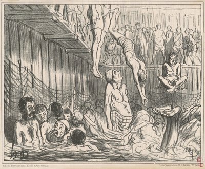De baden voor vier centen door Honoré Daumier