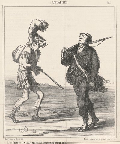 De jachten lijken niet op elkaar door Honoré Daumier