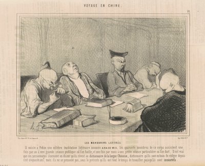 De geletterde mandarijnen door Honoré Daumier