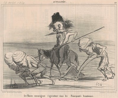 De Russen die de landbouw aanmoedigen door Honoré Daumier