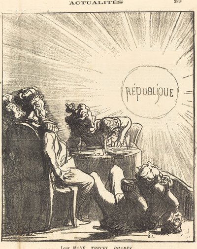Leur Mané, Thecel, Pharès door Honoré Daumier