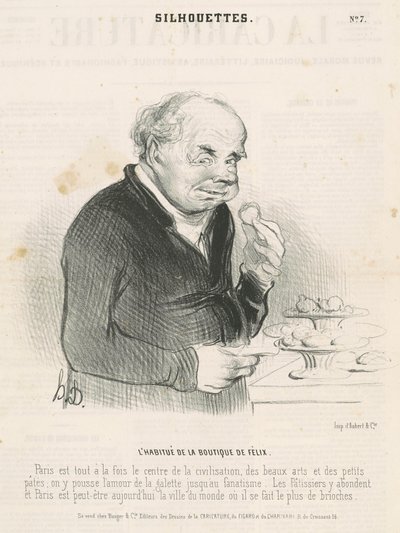 De vaste klant van de winkel van Félix door Honoré Daumier
