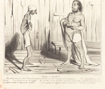 De man in naturalibus door Honoré Daumier