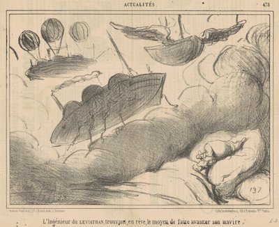 De ingenieur van de Leviathan die in een droom... door Honoré Daumier