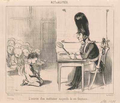 De interim van een geschorste leraar... door Honoré Daumier