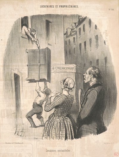 Nachtelijke huurders door Honoré Daumier