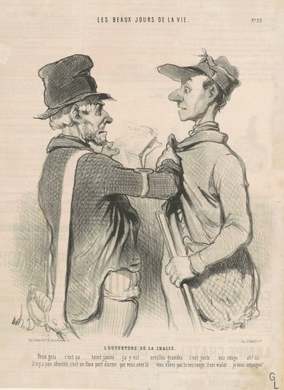 De opening van de jacht door Honoré Daumier