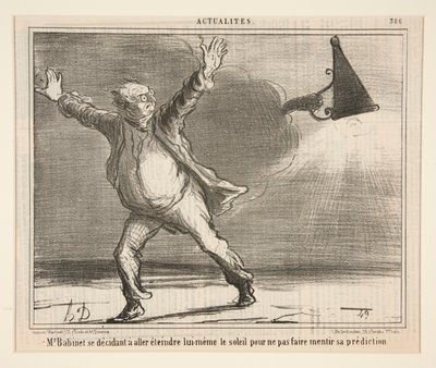 M. Babinet besluit zelf te gaan blussen door Honoré Daumier